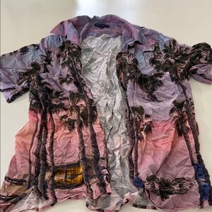 BORN X RAISED Sunset Palm tree hawaiian shirt